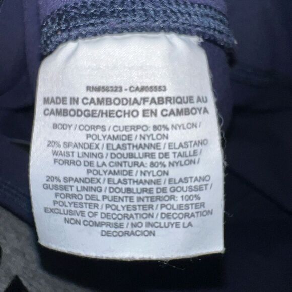 Nike Women’s Size Small Navy & Aqua Striped Dri-Fit Running Active Leggings - Picture 7 of 7